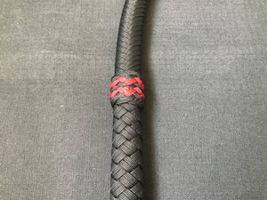 6ft, 16 plait, Traditional Series Nylon Bullwhip, Black with Red Details