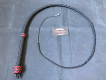 Load image into Gallery viewer, 3ft, 12 plait, Junior Series Nylon Bullwhip, Black with Red details