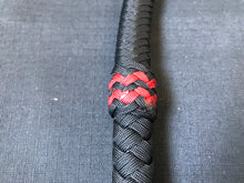 Load image into Gallery viewer, 3ft, 12 plait, Junior Series Nylon Bullwhip, Black with Red details