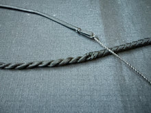 Load image into Gallery viewer, 3ft, 12 plait, Junior Series Snake Whip, Black and Blue, Tapered Chevron Pattern