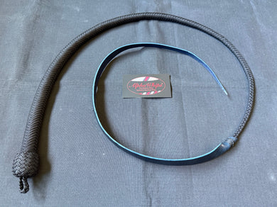 3ft, 16 plait, Dragon Quirt, Black with dark blue tail.