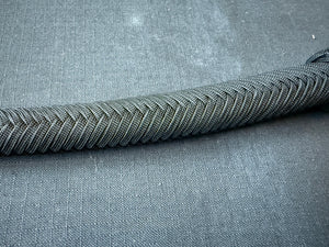 3ft, 16 plait, Dragon Quirt, Black with dark blue tail.