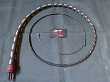 Load image into Gallery viewer, 4ft, 16 plait, Foundation Series Nylon Snake Whip, Black, Cream and Red, Viper Pattern