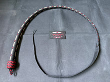Load image into Gallery viewer, 3ft, 16 plait, Dragon Quirt, Black, Cream and Red, Viper Pattern.