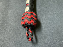 Load image into Gallery viewer, 3ft, 16 plait, Dragon Quirt, Black, Cream and Red, Viper Pattern.