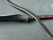 Load image into Gallery viewer, 3ft, 16 plait, Dragon Quirt, Black, Cream and Red, Viper Pattern.