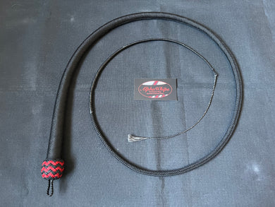 4ft, 32 plait, Snake Whip, Black with Red Details, One of a kind