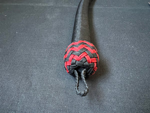 4ft, 32 plait, Snake Whip, Black with Red Details, One of a kind