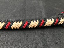 Load image into Gallery viewer, 3ft, 12 plait, Junior Series Snake Whip, Cream, Black and Red, Viper Pattern