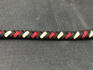 3ft, 12 plait, Junior Series Snake Whip, Cream, Black and Red, Viper Pattern